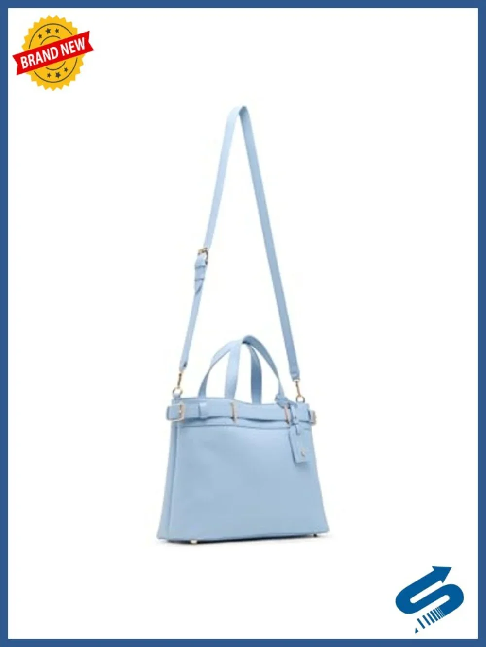 Satchel Handbag with Convertible Strap, PVC, Magnetic Closure, Adjustable Strap
